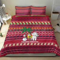 Thailand Christmas Bedding Set with Santa Elephant Snowman Palm Tree and Sawasdee Holiday - Wonder Print Shop