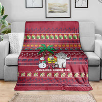 Thailand Christmas Blanket with Santa Elephant Snowman Palm Tree and Sawasdee Holiday - Wonder Print Shop