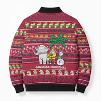 Thailand Christmas Bomber Puffer Jacket with Santa Elephant Snowman Palm Tree and Sawasdee Holiday - Wonder Print Shop