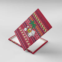 Thailand Christmas Canvas Wall Art with Santa Elephant Snowman Palm Tree and Sawasdee Holiday - Wonder Print Shop