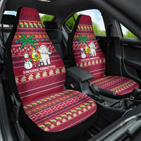 Thailand Christmas Car Seat Cover with Santa Elephant Snowman Palm Tree and Sawasdee Holiday - Wonder Print Shop