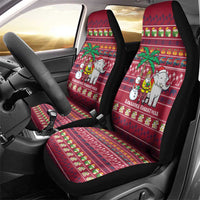 Thailand Christmas Car Seat Cover with Santa Elephant Snowman Palm Tree and Sawasdee Holiday - Wonder Print Shop