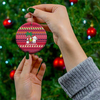 Thailand Christmas Ceramic Ornament with Santa Elephant Snowman Palm Tree and Sawasdee Holiday - Wonder Print Shop