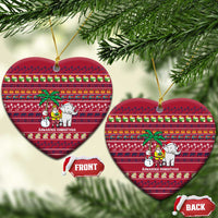 Thailand Christmas Ceramic Ornament with Santa Elephant Snowman Palm Tree and Sawasdee Holiday - Wonder Print Shop
