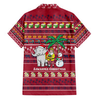 Thailand Christmas Family Matching Long Sleeve Bodycon Dress and Hawaiian Shirt with Santa Elephant Snowman Palm Tree and Sawasdee Holiday - Wonder Print Shop