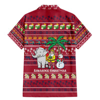 Thailand Christmas Family Matching Mermaid Dress and Hawaiian Shirt with Santa Elephant Snowman Palm Tree and Sawasdee Holiday - Wonder Print Shop