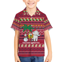 Thailand Christmas Family Matching Puletasi and Hawaiian Shirt with Santa Elephant Snowman Palm Tree and Sawasdee Holiday - Wonder Print Shop