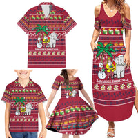 Thailand Christmas Family Matching Summer Maxi Dress and Hawaiian Shirt with Santa Elephant Snowman Palm Tree and Sawasdee Holiday - Wonder Print Shop