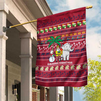 Thailand Christmas Garden Flag with Santa Elephant Snowman Palm Tree and Sawasdee Holiday - Wonder Print Shop