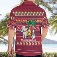 Thailand Christmas Hawaiian Shirt with Santa Elephant Snowman Palm Tree and Sawasdee Holiday - Wonder Print Shop