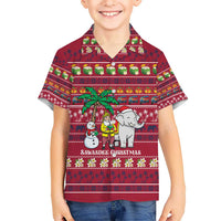 Thailand Christmas Hawaiian Shirt with Santa Elephant Snowman Palm Tree and Sawasdee Holiday - Wonder Print Shop
