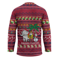 Thailand Christmas Hockey Jersey with Santa Elephant Snowman Palm Tree and Sawasdee Holiday - Wonder Print Shop