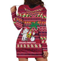 Thailand Christmas Hoodie Dress with Santa Elephant Snowman Palm Tree and Sawasdee Holiday - Wonder Print Shop