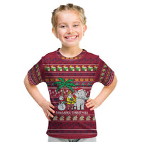 Thailand Christmas Kid T Shirt with Santa Elephant Snowman Palm Tree and Sawasdee Holiday - Wonder Print Shop