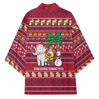 Thailand Christmas Kimono with Santa Elephant Snowman Palm Tree and Sawasdee Holiday - Wonder Print Shop