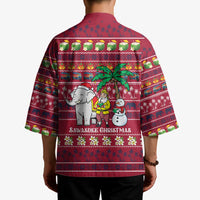 Thailand Christmas Kimono with Santa Elephant Snowman Palm Tree and Sawasdee Holiday - Wonder Print Shop