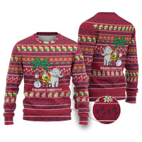 Thailand Christmas Ugly Christmas Sweater with Santa Elephant Snowman Palm Tree and Sawasdee Holiday - Wonder Print Shop