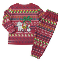 Thailand Christmas Pajama Set with Santa Elephant Snowman Palm Tree and Sawasdee Holiday - Wonder Print Shop