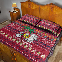 Thailand Christmas Quilt Bed Set with Santa Elephant Snowman Palm Tree and Sawasdee Holiday - Wonder Print Shop