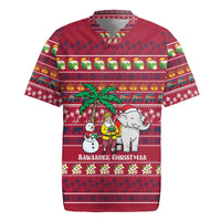 Thailand Christmas Rugby Jersey with Santa Elephant Snowman Palm Tree and Sawasdee Holiday - Wonder Print Shop