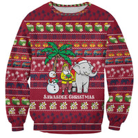 Thailand Christmas Sweatshirt with Santa Elephant Snowman Palm Tree and Sawasdee Holiday - Wonder Print Shop