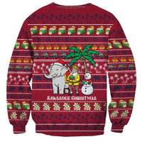 Thailand Christmas Sweatshirt with Santa Elephant Snowman Palm Tree and Sawasdee Holiday - Wonder Print Shop