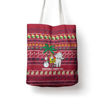 Thailand Christmas Tote Bag with Santa Elephant Snowman Palm Tree and Sawasdee Holiday - Wonder Print Shop