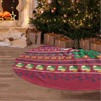 Thailand Christmas Tree Skirt with Santa Elephant Snowman Palm Tree and Sawasdee Holiday - Wonder Print Shop