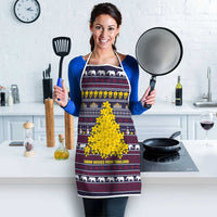 Thailand Christmas Apron with Yellow Flower Tree Garuda Emblem and Elephant Holiday - Wonder Print Shop