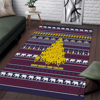 Thailand Christmas Area Rug with Yellow Flower Tree Garuda Emblem and Elephant Holiday - Wonder Print Shop