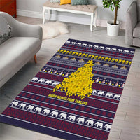 Thailand Christmas Area Rug with Yellow Flower Tree Garuda Emblem and Elephant Holiday - Wonder Print Shop
