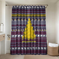 Thailand Christmas Bathroom Set with Yellow Flower Tree Garuda Emblem and Elephant Holiday - Wonder Print Shop