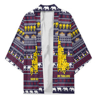 Thailand Christmas Kimono with Yellow Flower Tree Garuda Emblem and Elephant Holiday - Wonder Print Shop