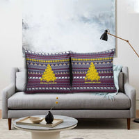 Thailand Christmas Pillow Cover with Yellow Flower Tree Garuda Emblem and Elephant Holiday - Wonder Print Shop