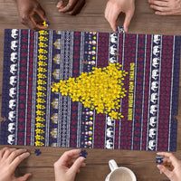 Thailand Christmas Puzzle with Yellow Flower Tree Garuda Emblem and Elephant Holiday - Wonder Print Shop