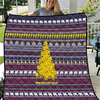 Thailand Christmas Quilt with Yellow Flower Tree Garuda Emblem and Elephant Holiday - Wonder Print Shop