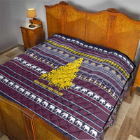 Thailand Christmas Quilt with Yellow Flower Tree Garuda Emblem and Elephant Holiday - Wonder Print Shop