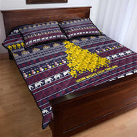 Thailand Christmas Quilt Bed Set with Yellow Flower Tree Garuda Emblem and Elephant Holiday - Wonder Print Shop