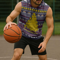 Thailand Christmas Sleeveless Hoodie with Yellow Flower Tree Garuda Emblem and Elephant Holiday - Wonder Print Shop