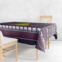 Thailand Christmas Tablecloth with Yellow Flower Tree Garuda Emblem and Elephant Holiday - Wonder Print Shop