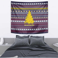 Thailand Christmas Tapestry with Yellow Flower Tree Garuda Emblem and Elephant Holiday - Wonder Print Shop