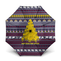 Thailand Christmas Umbrella with Yellow Flower Tree Garuda Emblem and Elephant Holiday - Wonder Print Shop