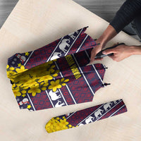 Thailand Christmas Umbrella with Yellow Flower Tree Garuda Emblem and Elephant Holiday - Wonder Print Shop