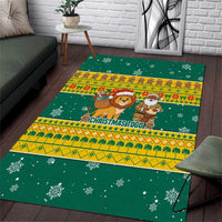 Togo Christmas Area Rug with Santa Lion Drummer Gingerbread and National Emblem - Wonder Print Shop