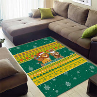 Togo Christmas Area Rug with Santa Lion Drummer Gingerbread and National Emblem - Wonder Print Shop