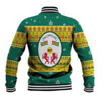 Togo Christmas Baseball Jacket with Santa Lion Drummer Gingerbread and National Emblem - Wonder Print Shop