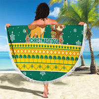 Togo Christmas Beach Blanket with Santa Lion Drummer Gingerbread and National Emblem - Wonder Print Shop