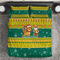 Togo Christmas Bedding Set with Santa Lion Drummer Gingerbread and National Emblem - Wonder Print Shop