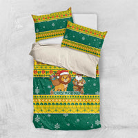 Togo Christmas Bedding Set with Santa Lion Drummer Gingerbread and National Emblem - Wonder Print Shop