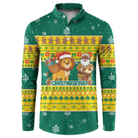 Togo Christmas Button Sweatshirt with Santa Lion Drummer Gingerbread and National Emblem - Wonder Print Shop